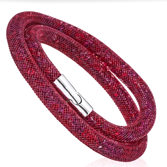 Swarovski Stardust Ruby Ladies Double Bracelet 5139748 ~ New - Picture 8 of 15